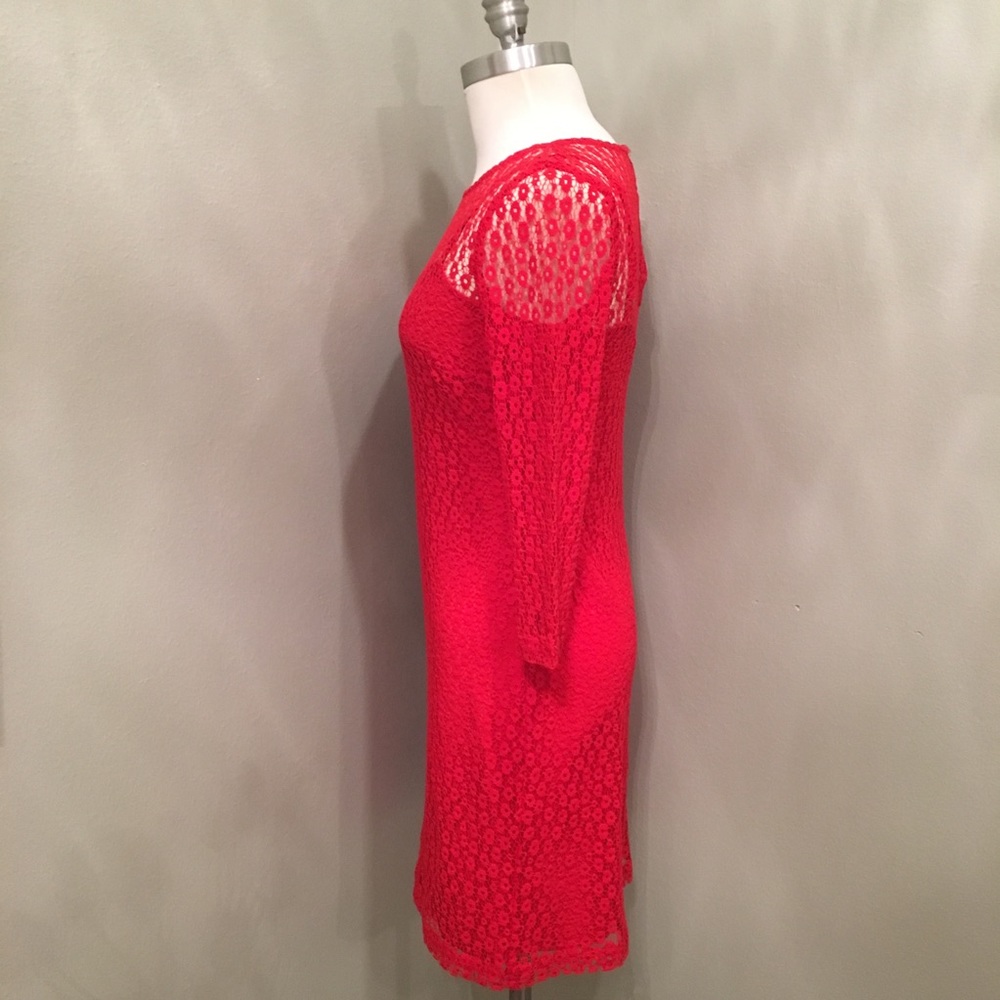 Trina Turk Red Lace Overlay Dress